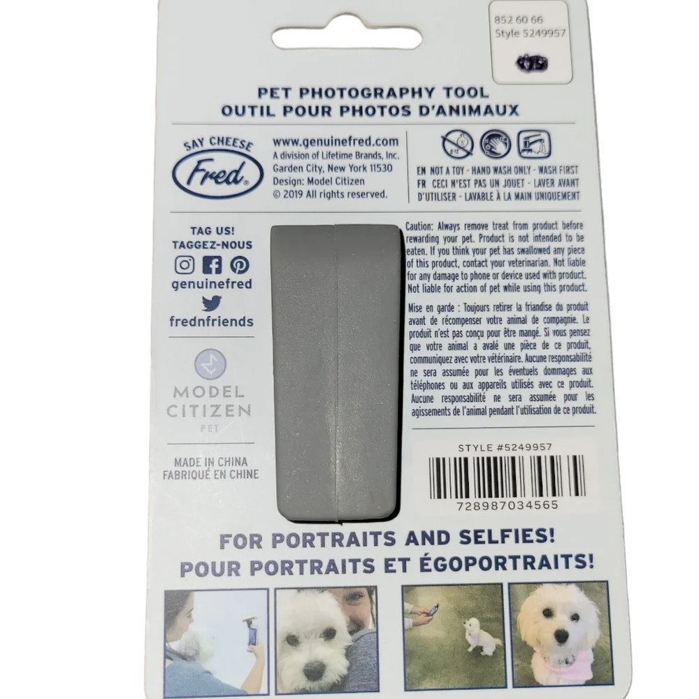 Conairpro dog nail clippers and Woofie dog photography tool